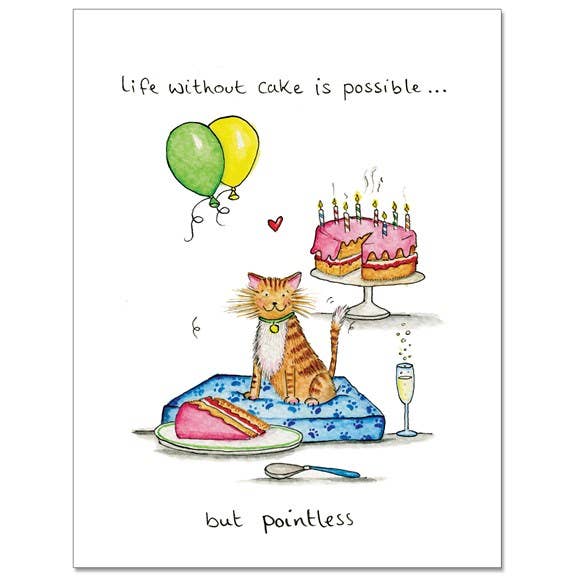 Without Cake Greeting Card for wholesale by Draw UK