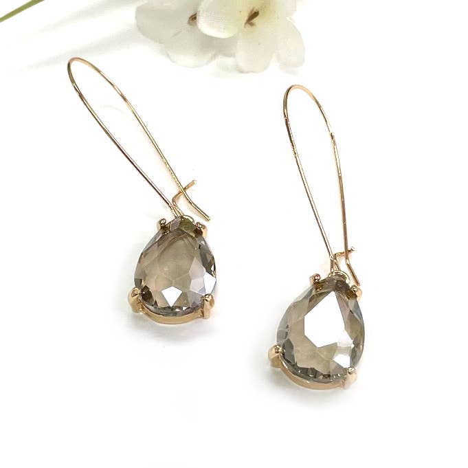 StarryNYC - Wholesale Dangle Earrings - Teardrop Glass Bead 14mm x 18mm w/ Kidney Wire Earrings14