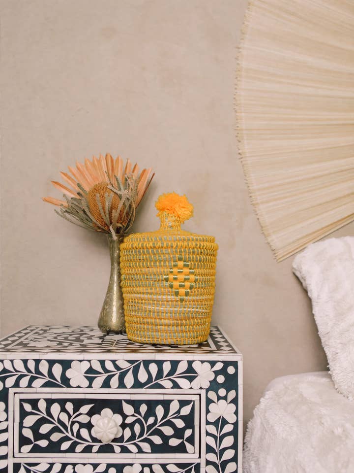 Lemon - Decoratieve geweven Berbermand voor wholesale door Molave