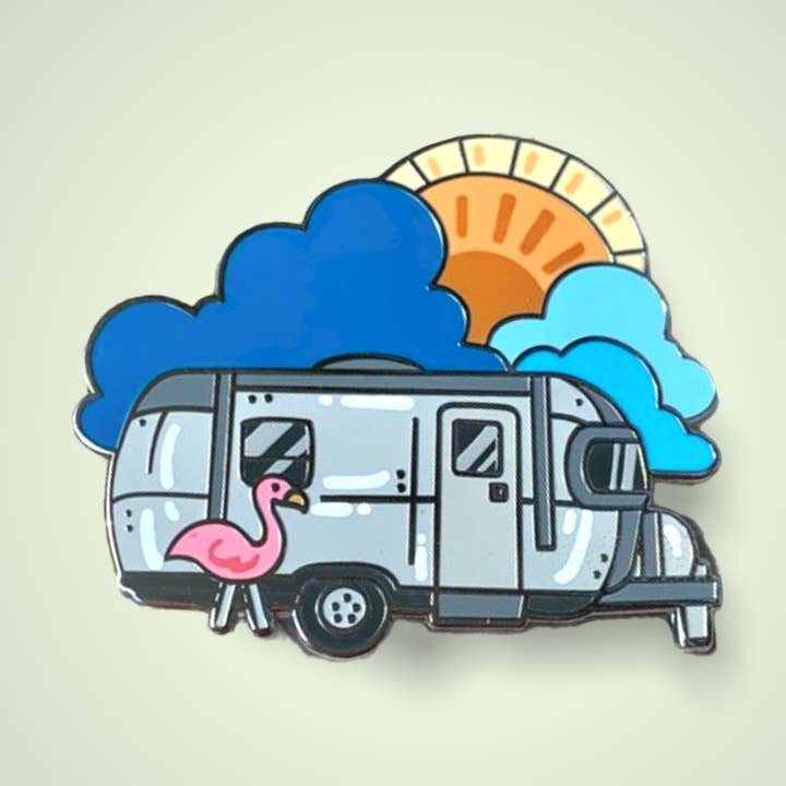 Airstream Trailer Enamel Pin for wholesale by Katrina Brye Fine Art