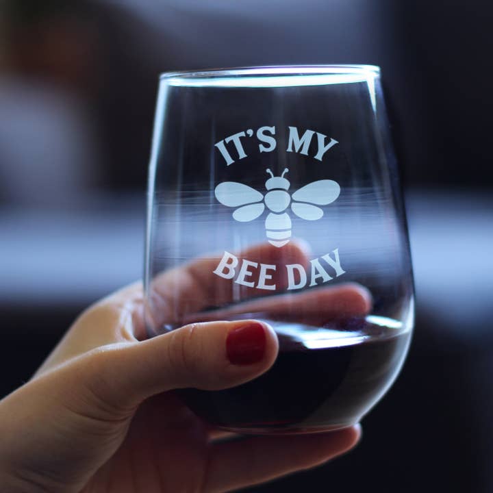 bevvee - Wholesale Wine Glass - Bee Day Stemless Wine Glass - Honey Bee Birthday Gifts2