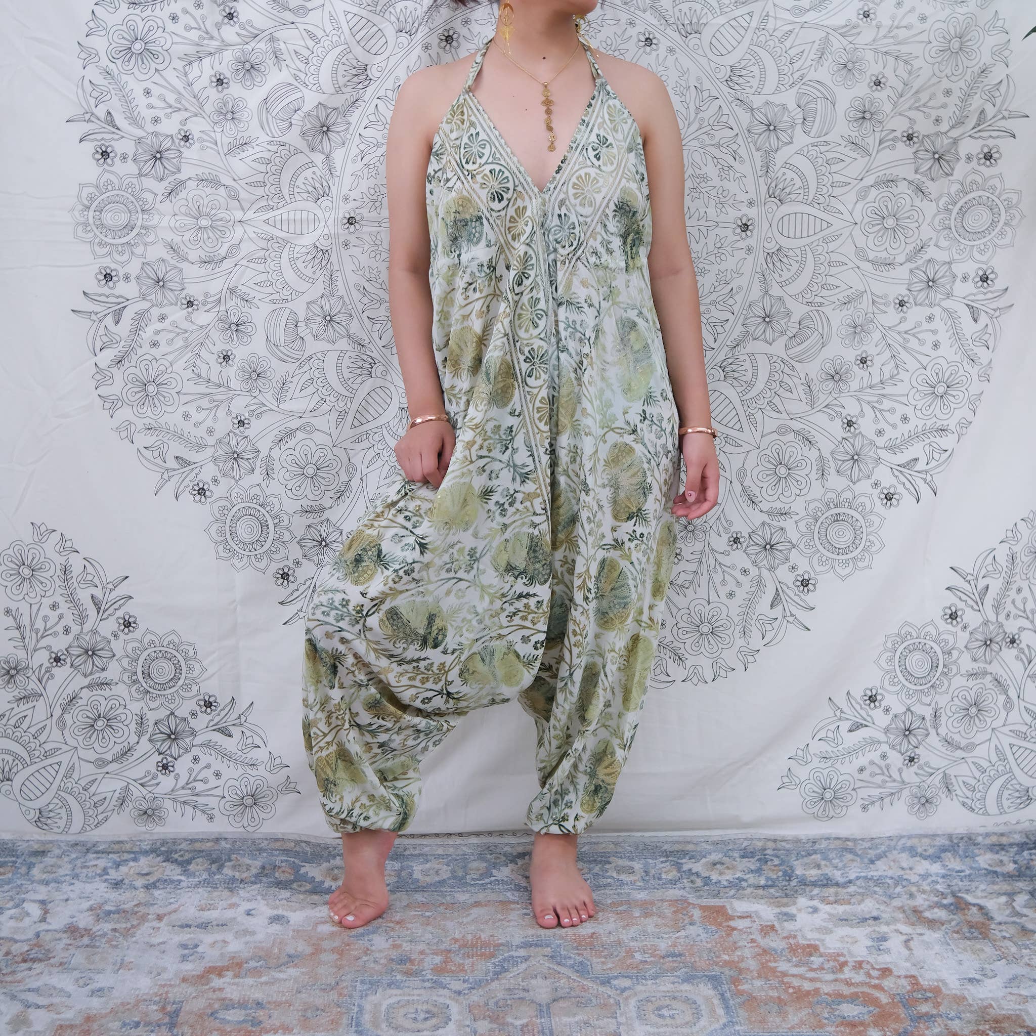 Karma Nepal Crafts - Wholesale Jumpsuit - Women's - Recycled Silk Backless Harem Jumpsuit5