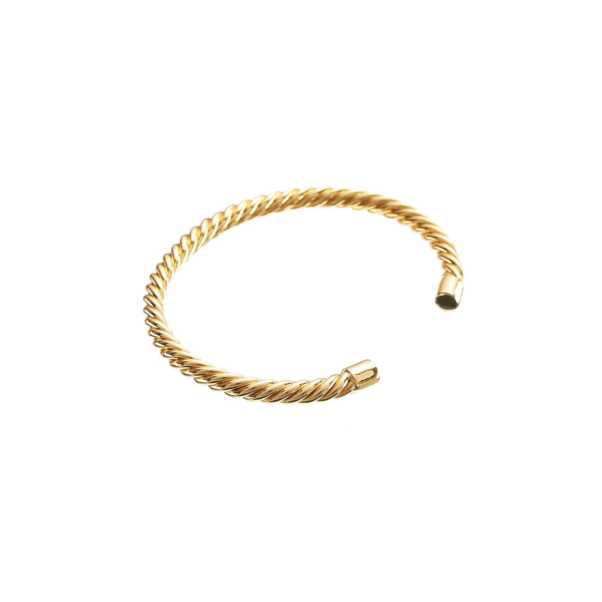 Brenda Grands Jewelry - Wholesale Cuff Bracelet - 24K Gold Twisted Bangle1