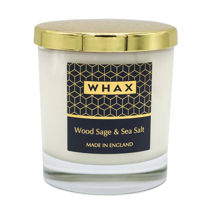 Vela casera de madera de salvia y sal marina para venta al por mayor de Whax