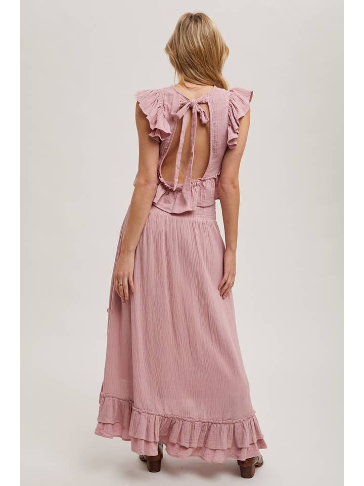 Bluivy – Großhandel Set aus Oberteil und Rock – Damen – MINIROCK-SET MIT CROP TOP UND SEITENSCHLITZ MIT RÜSCHENBESATZ17