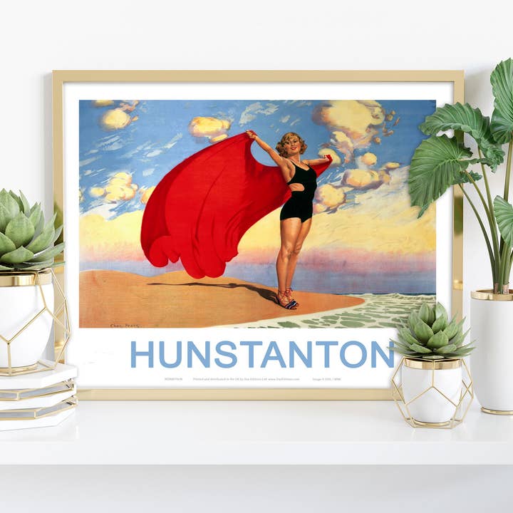 Hunstanton Girl With Red Blanket - 11X14” Premium Art Print for wholesale by Star Editions