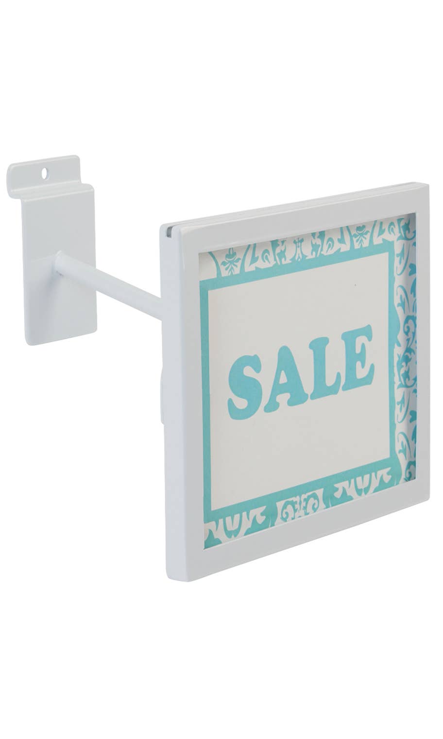 Store Supply Warehouse - Wholesale Retailer Display - Accessories - Rectangular White Faceout Sign Holder For Slatwall 0