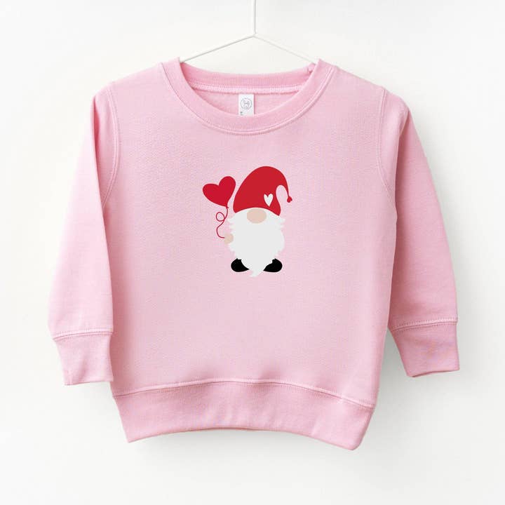 Balloon Heart Gnome | Toddler Sweatshirt for wholesale by Olive And Ivory Wholesale