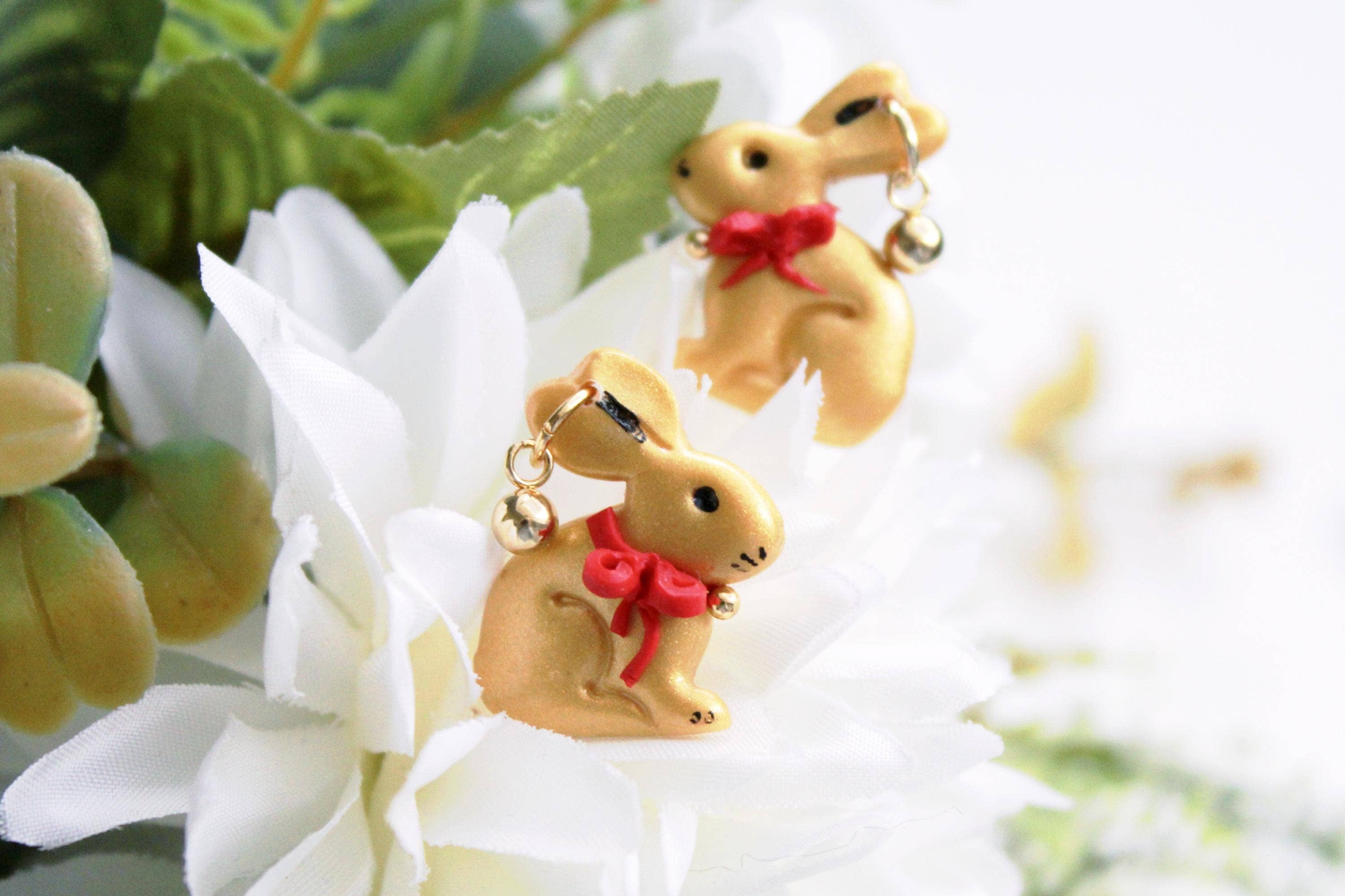 Studio Niani - Wholesale Dangle Earrings - Chocolate Bunny Earrings, Easter Earrings, Gold & Brown2