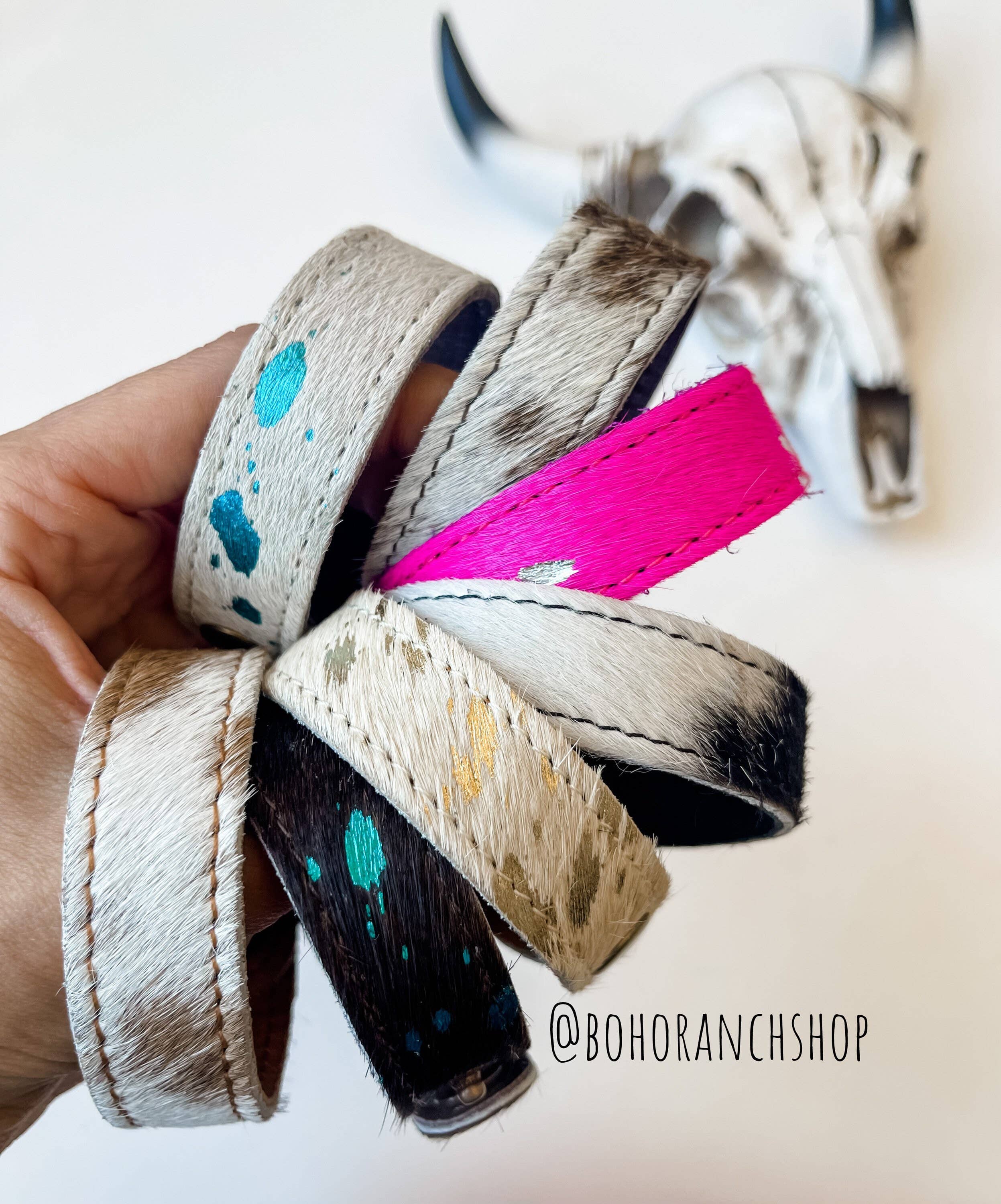 Boho Ranch Shop - Wholesale Cuff Bracelet - Western Hair on Cowhide Cuff Bracelet7