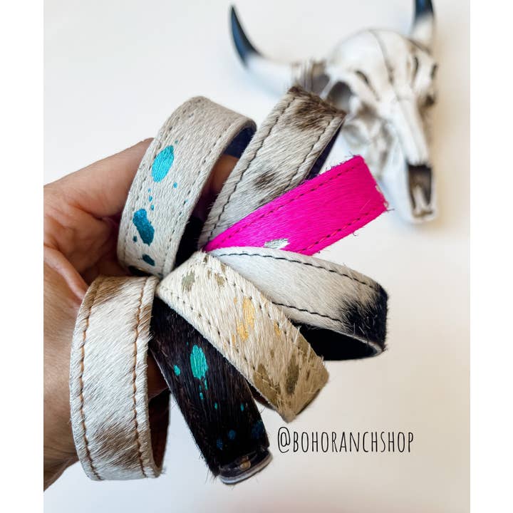 Boho Ranch Shop - Wholesale Cuff Bracelet - Western Hair on Cowhide Cuff Bracelet7