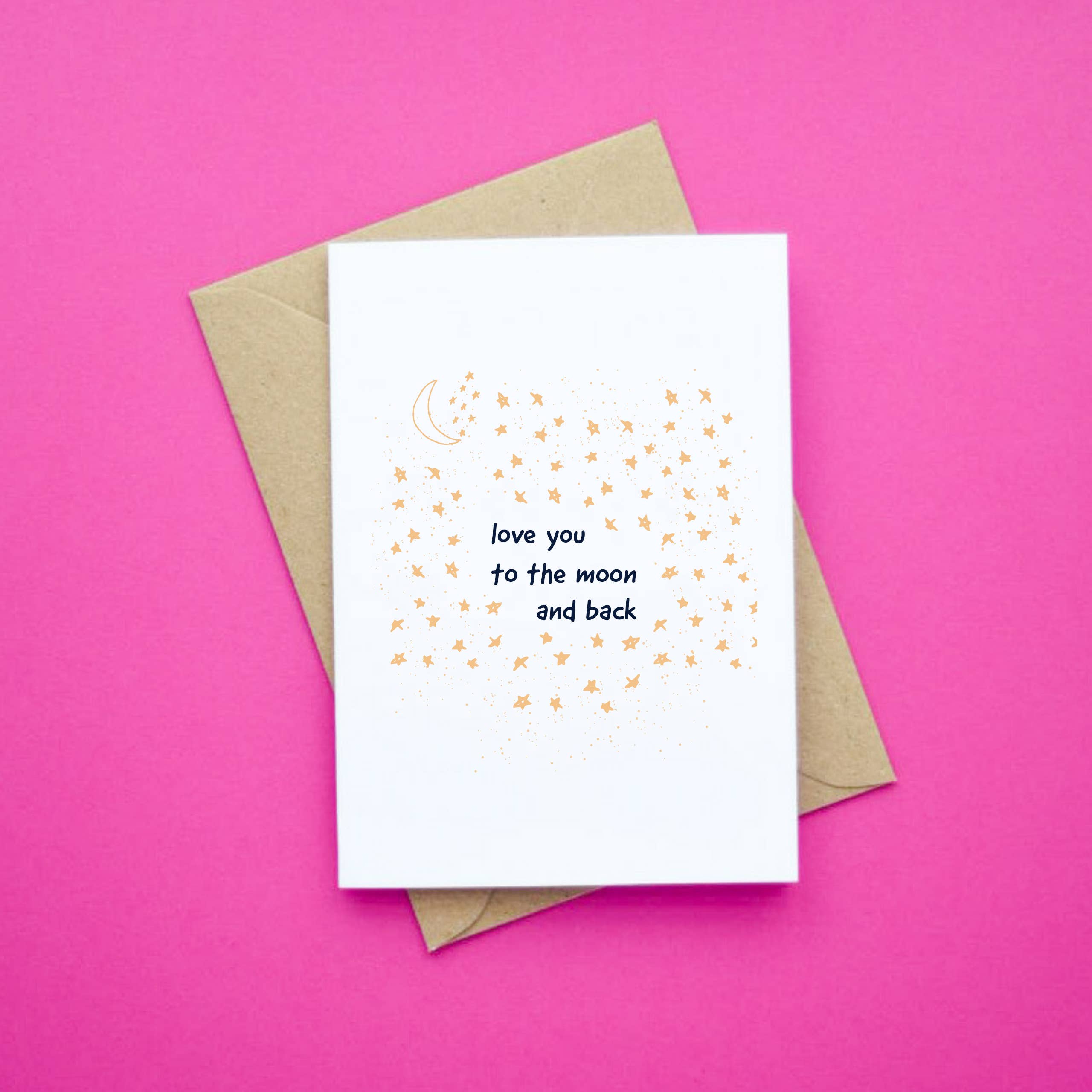 Wonky Cards - Wholesale Love Card - To The Moon And Back