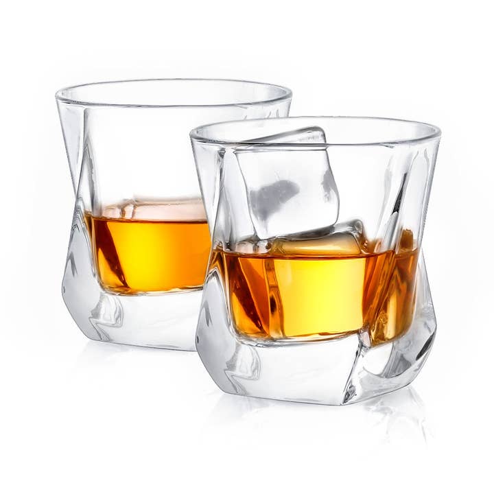 JoyJolt - Wholesale Cocktail/Liquor Glass - Aurora Crystal Whiskey Glasses, Set of 2