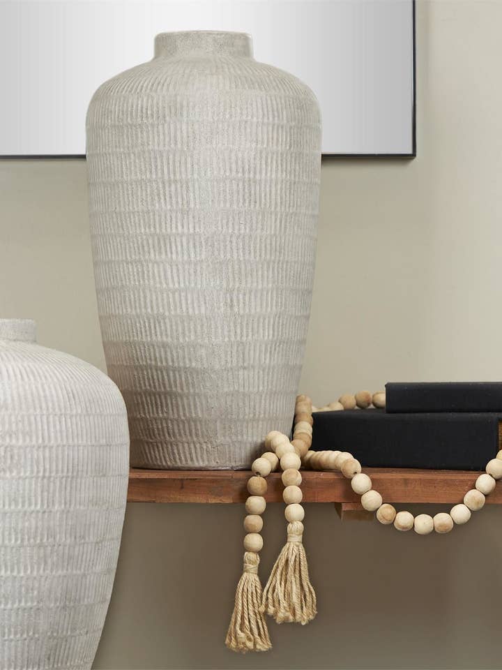 Stonewash Ceramic Vase 12"W, 23"H for wholesale by The Light Garden Collection
