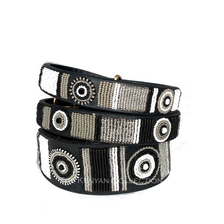 The Kenyan Collection Inc. dba TKC Inc - Wholesale Pet Collar - Dog - Shades of Grey Beaded Dog Collar0