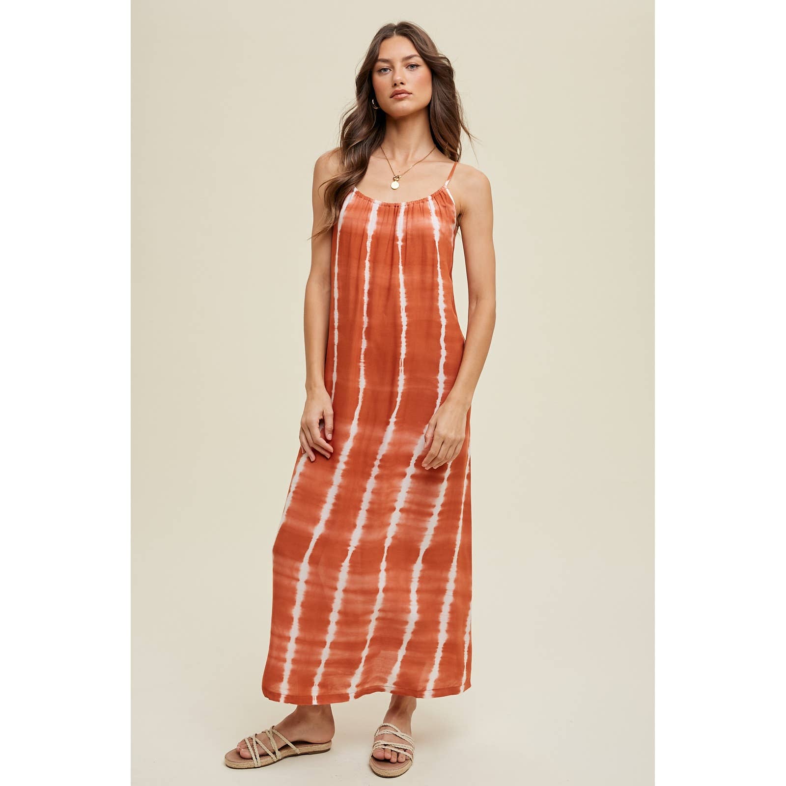Wishlist Apparel - Wholesale Dress - Women's - TIE DYE MAXI DRESS WITH SELF BACK TIE / WL23-83527