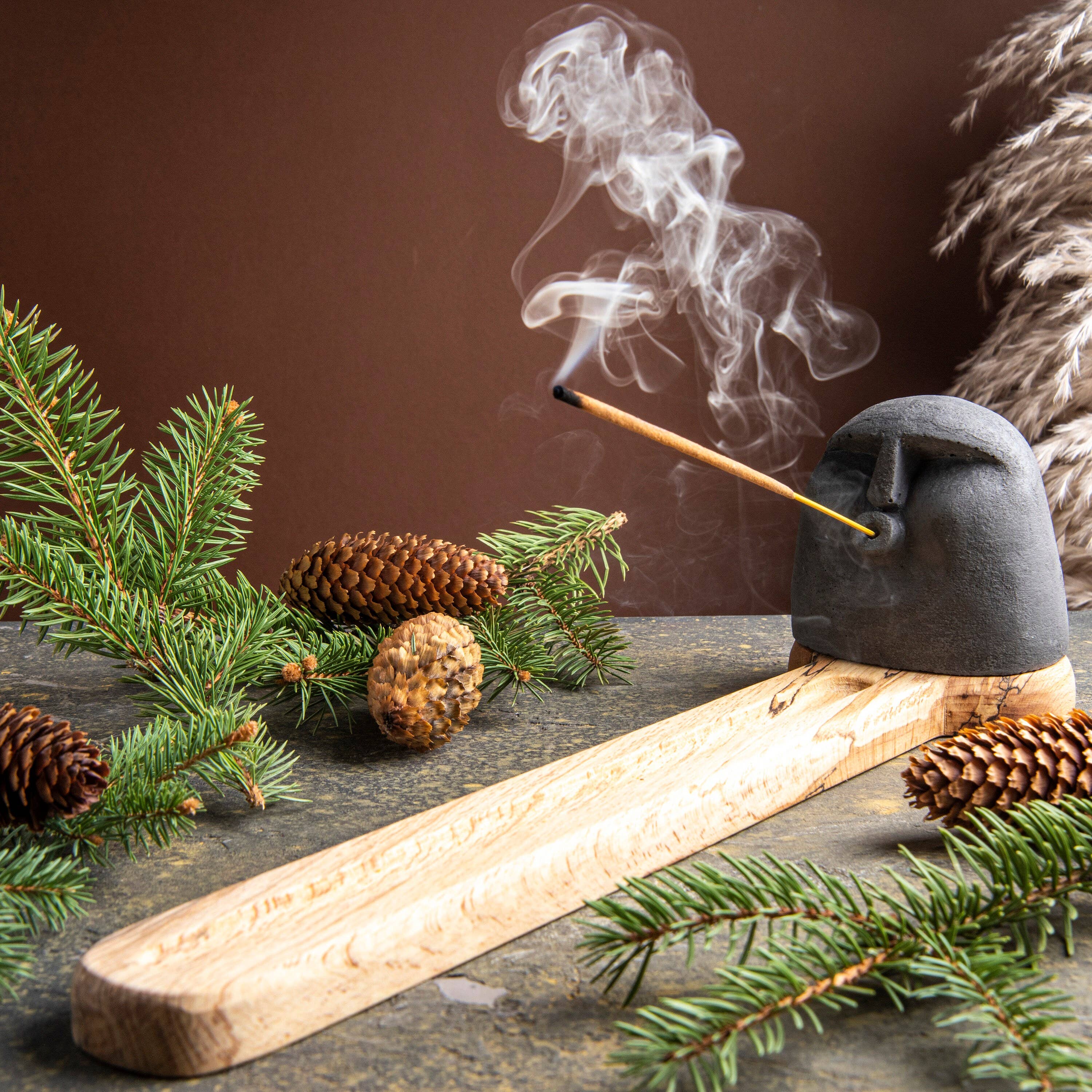 Troy Touch – wholesale Incense holder – Stone Face Incense Stick Holder GRANDE Stone Head6