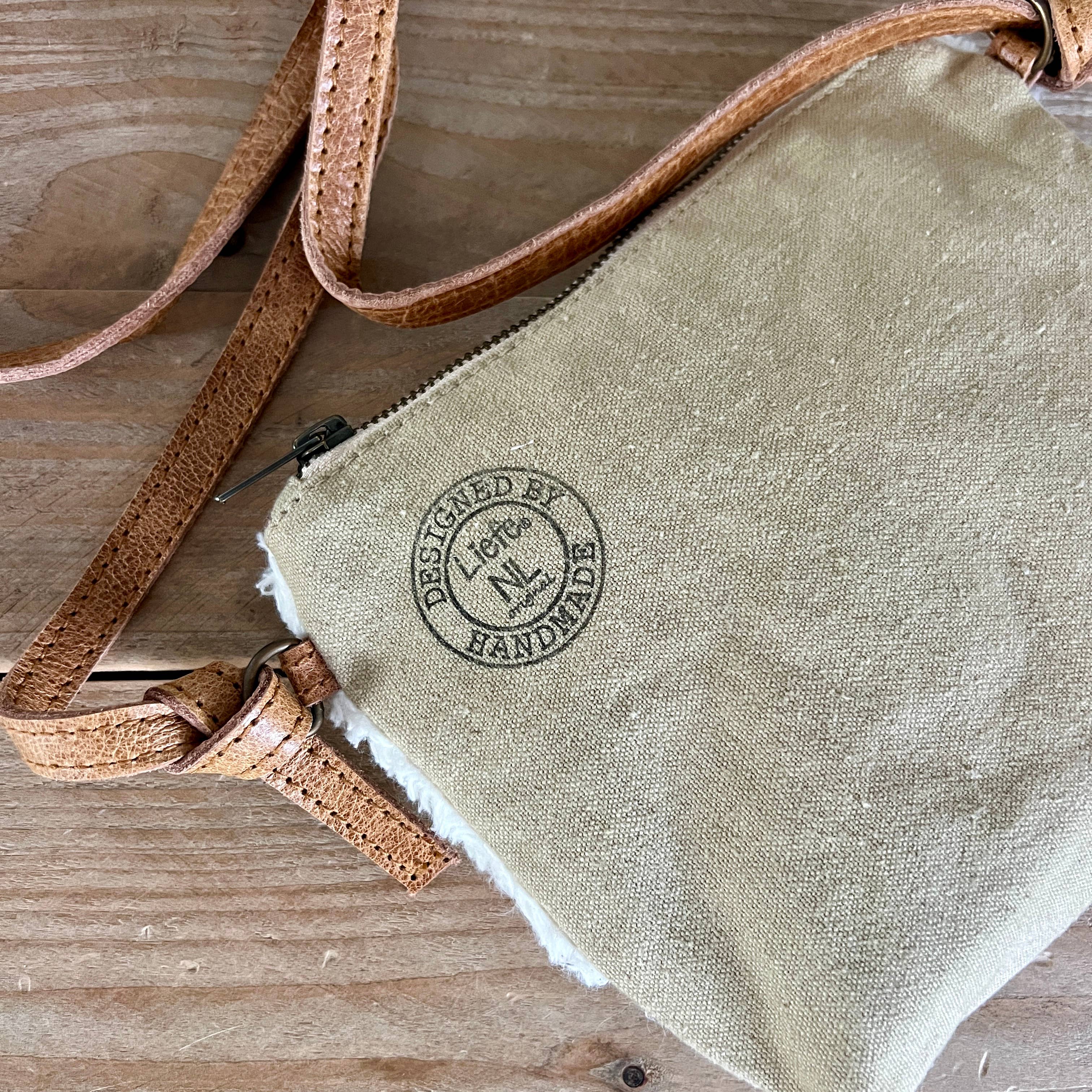 Liefe NL – Engroshandel Crossbodytaske - Dame – TeddyMini bomuldsbamse (khaki lærred) -zerowaste7