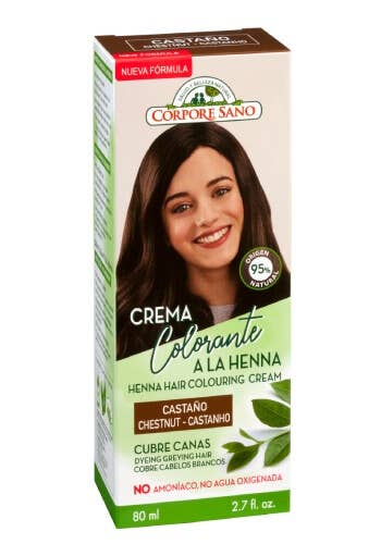NaturVital & Corpore Sano - Vendita all'ingrosso Tinte per capelli - Crema Colorante Semipermanente all'Henné 80ml Castano0