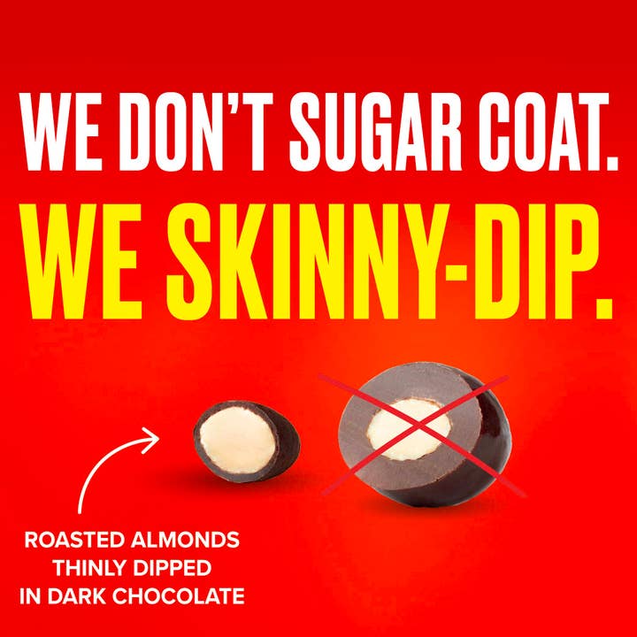 SkinnyDipped - Wholesale Chocolate Covered Sweets - Dark Chocolate Peanut Butter Almonds Pouch, 3.5oz2