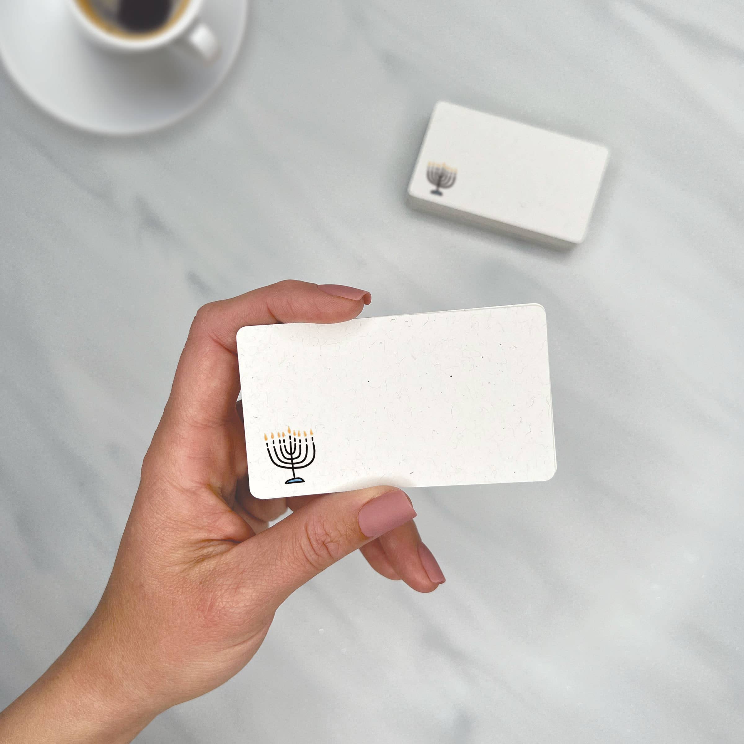 Lemon Doodle - Wholesale Stationery/Notecard Set - Simple Hanukkah Menorah - Mini Note Cards (Pack of 56)1