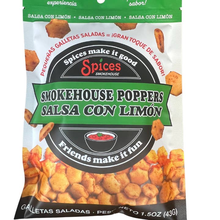 Smokehouse Crackers - Wholesale Crackers - SPANISH Smokehouse Poppers -12-Fuego Limón & Salsa Limón