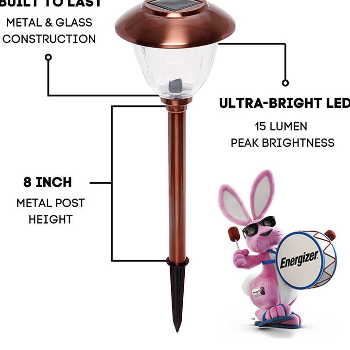 OutdoorSolarOutlet – wholesale Outdoor/lawn light – Energizer 8 Pack Solar Pathway LED Lights Outdoor-Stainless Steel 15 Lumen4