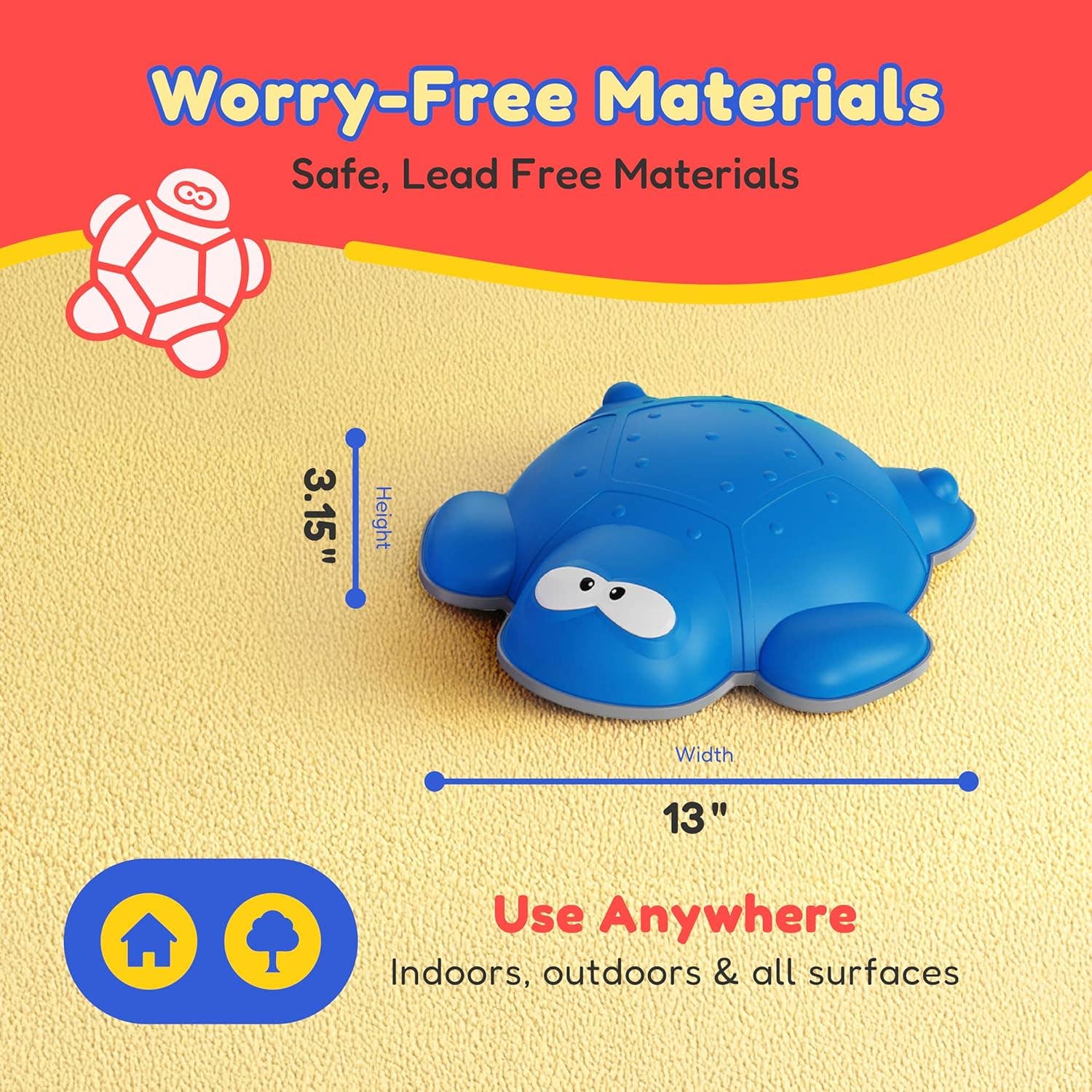 Kook - Wholesale Toy Set - Kids - Kinderific Star Shaped Stepping Stones, 6 Piece Set, Multi10