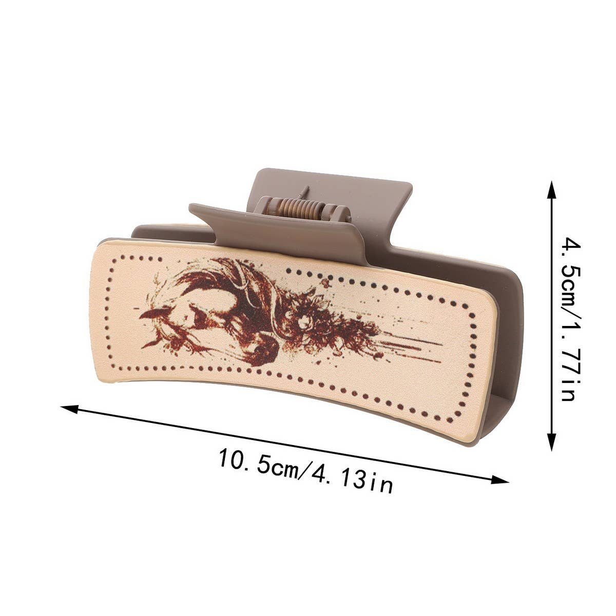 ACCITY - Wholesale Hair Clip - Women's - Cactus Print Leather Hair Claw Clip, Western Style_CWAHA060611