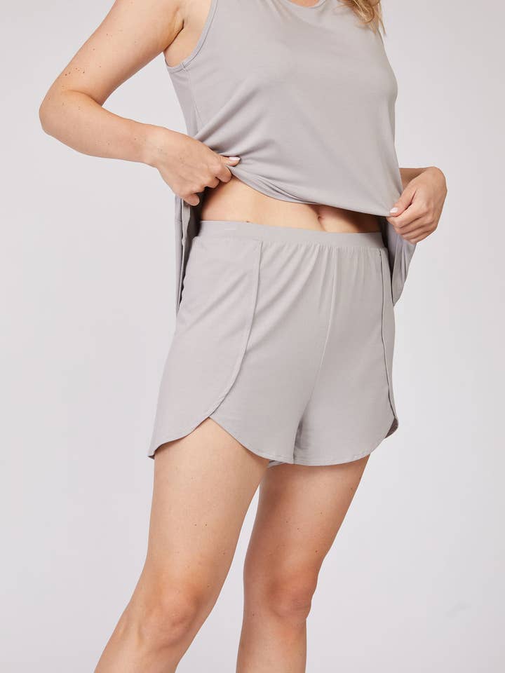 Pure Fiber - Vendita all'ingrosso Completo loungewear - Donna - Set Canotta e Pantaloncini in Bambù – 2PCS Morbido Abbigliamento da Casa Rilassato4