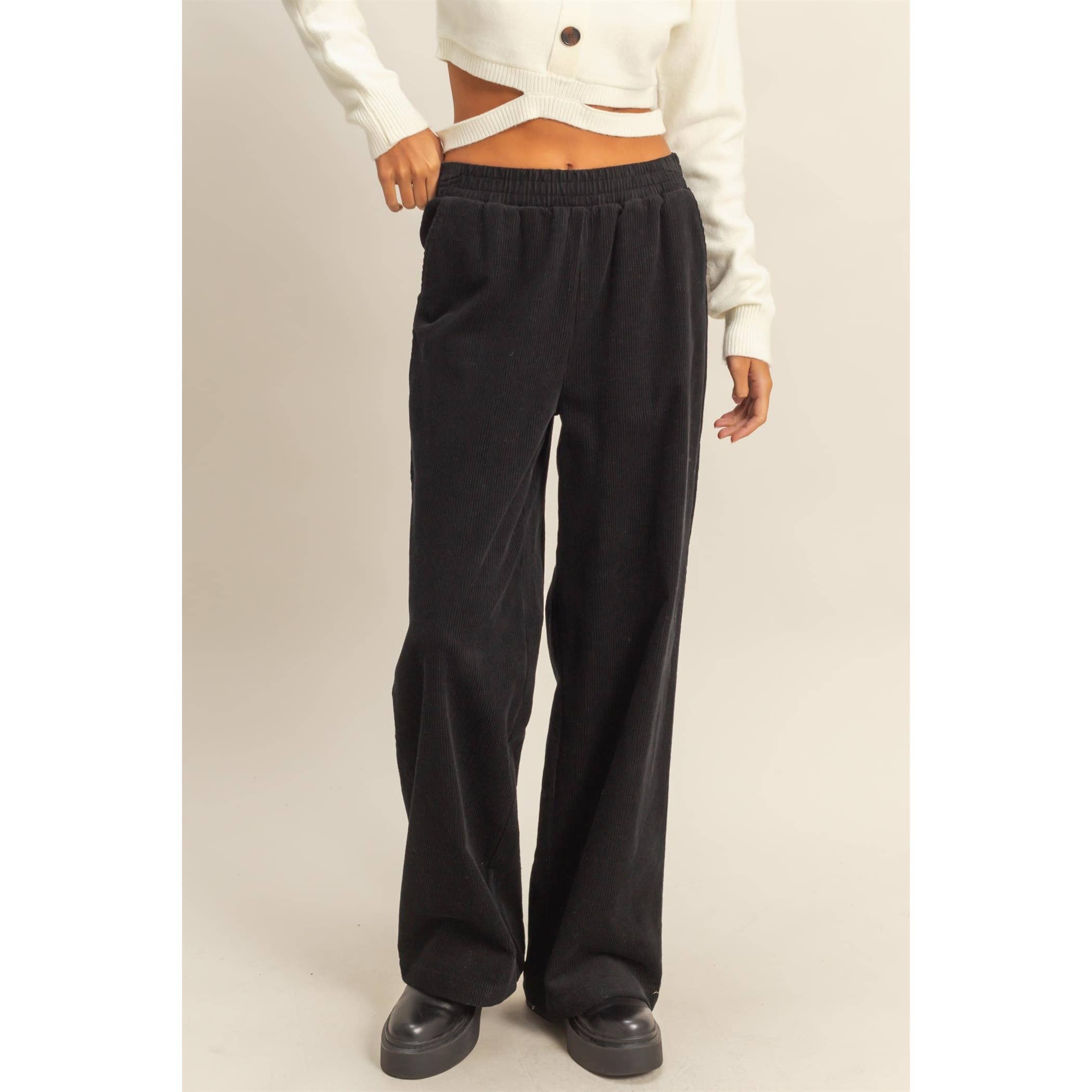 Double Zero - Wholesale Pants - Women's - Corduroy High-Waisted Wide Leg Pants0