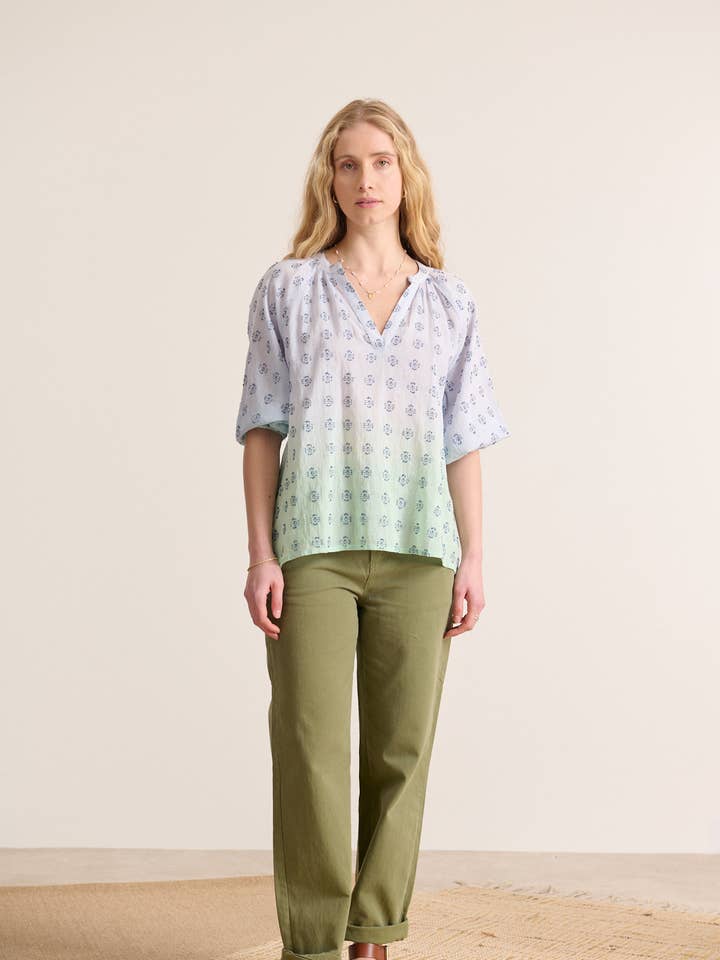 Blusa tie-dye bordada - NEROLI por atacado de Garance Paris