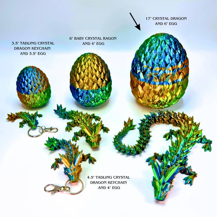 Dragon Fidgets - Wholesale Fidget Toy - Kids - 17IN Crystal Dragon and 6IN Egg Fidget Toy, Decor2