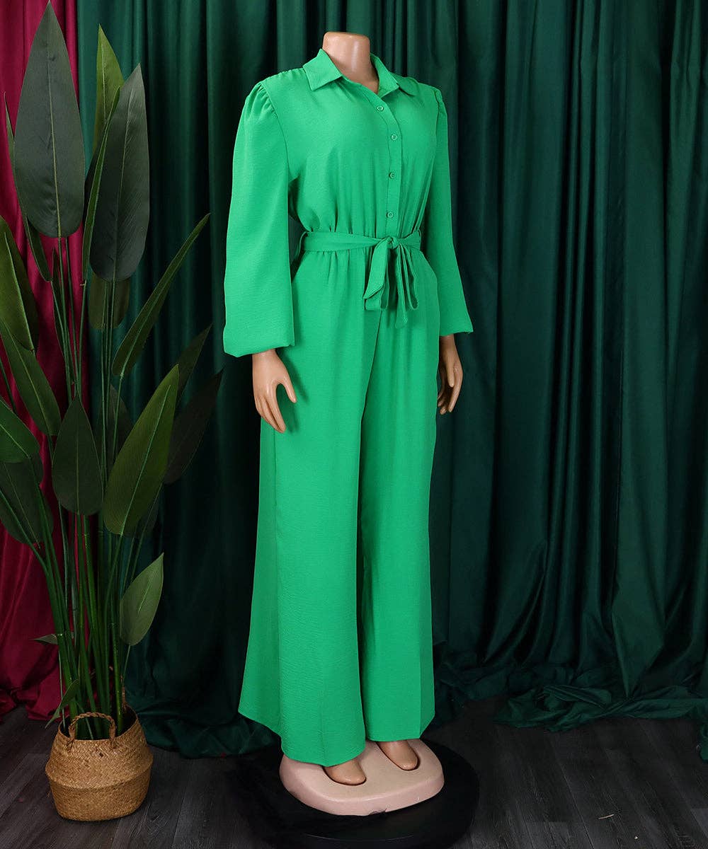 Aria Romance – Engroshandel Jumpsuit - Dame – Langærmet Højtaljet Buksedragt med Vide Ben15