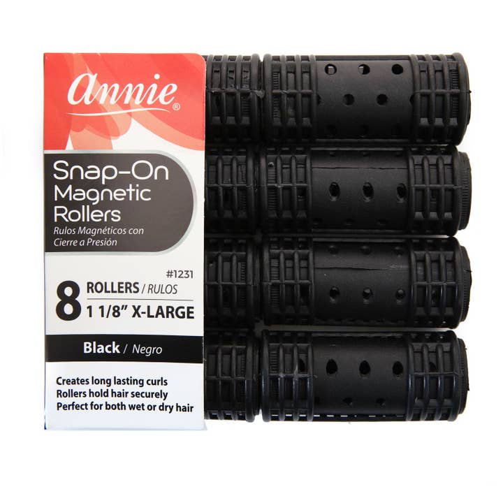 KT Supply - Wholesale Hair Curlers - Annie Snap On Magnetic Rollers X Large 1 1/8" 8 Pack