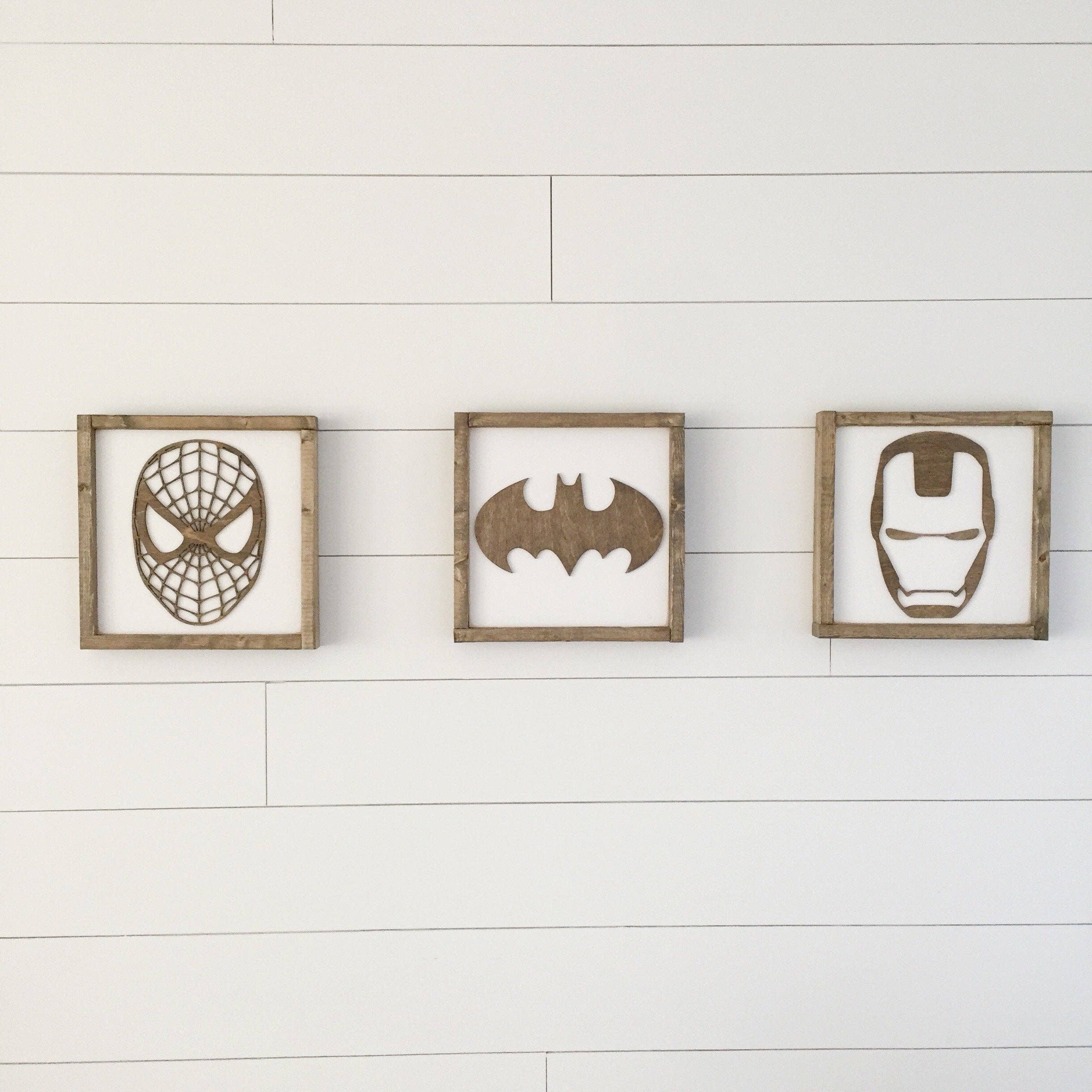 Nail and Hook Laser Cut Home Decor - Wholesale Sign - Superhero Wall Art  | 11x11 inch Wood Sign44