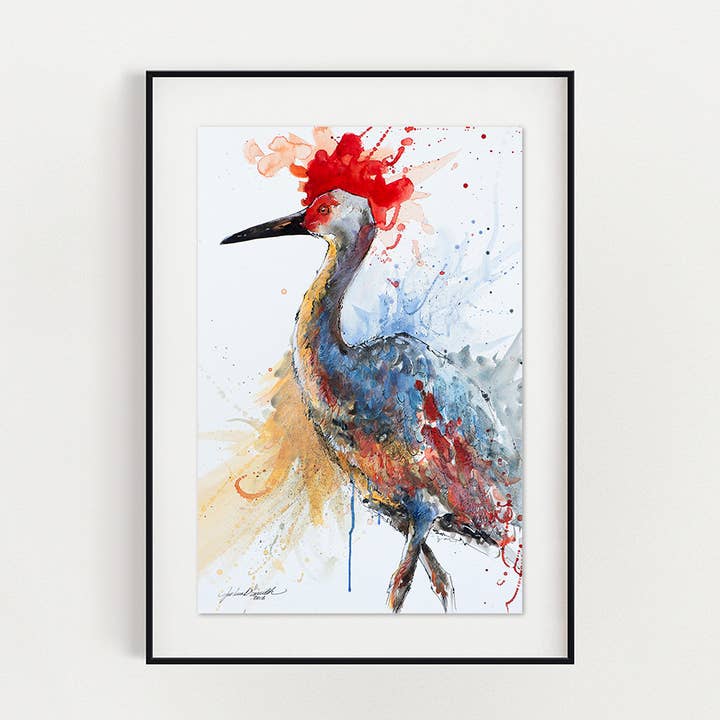 Sandhill Crane in Primary for wholesale by Joshua D. Smith Artist