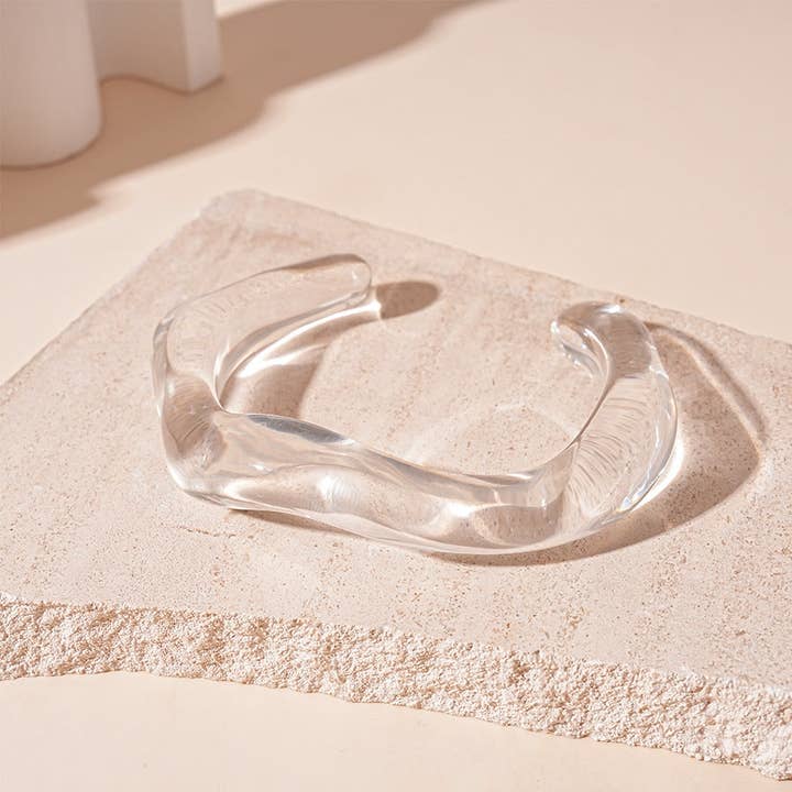 Freeform Marbled Bangle Acrylic Multi-Tone Circular S5P071 for wholesale by alberalkirk