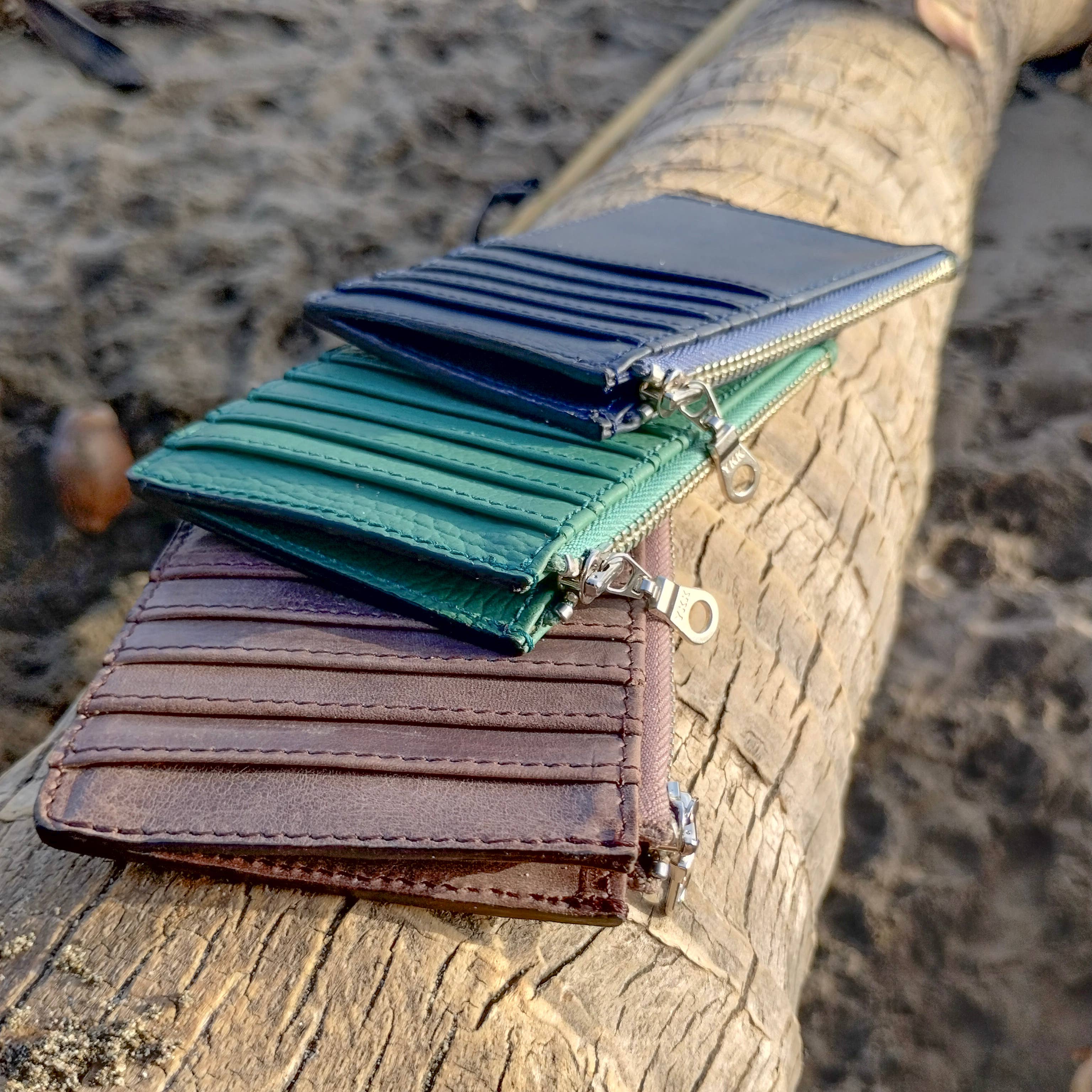 Twin Engine Coffee - Wholesale Wallet - Unisex - Zippered Card Wallet - Mocha Brown - Fair Trade  Leather  8