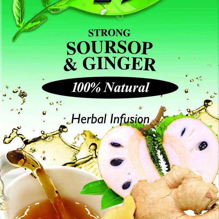 Dalgety Teas - Venta al por mayor Tés saludables/desintoxicantes - Infusión de hierbas de guanábana y jengibre Dalgety (caja de 40 g)