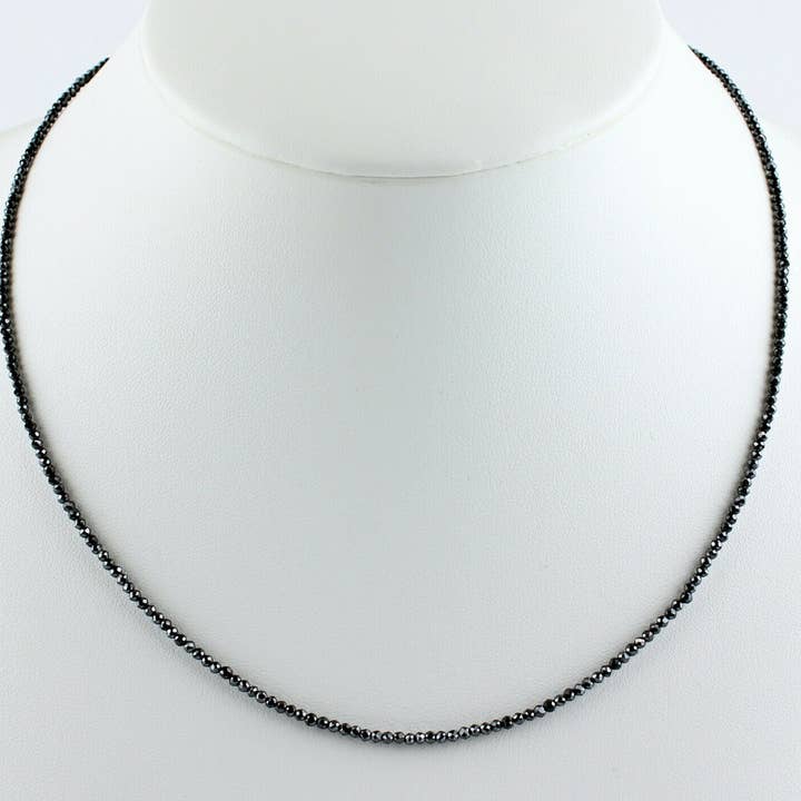 Diamantkette Edelsteinkette Schwarz Facettierte Top Qualität Collier Edel 45cm für den Großhandel von BKGEMS