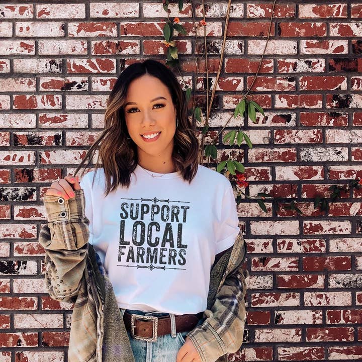 Støtte lokale landmænd grafisk tee for engroshandel hos Bella Me