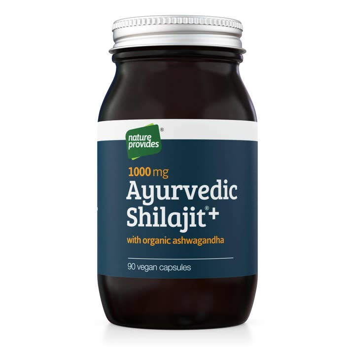 Ayurvedic Shilajit (1000mg) and Organic Ashwagandha Root - 90 Capsules for wholesale by Nature Provides