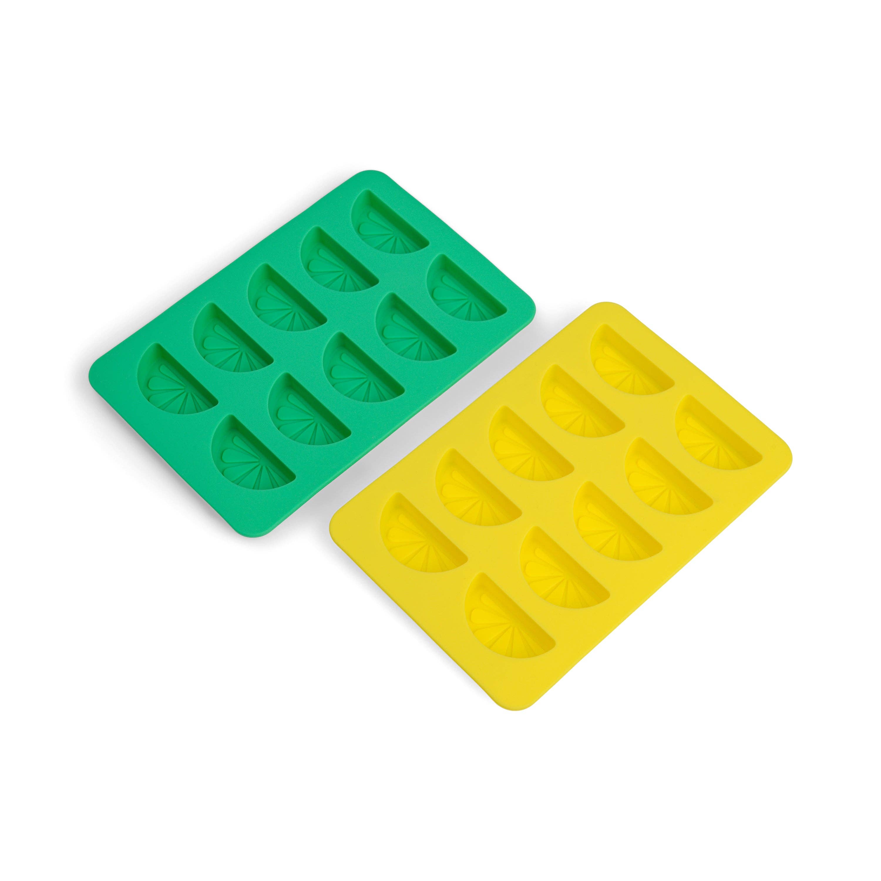 Designworks Collective – wholesale Ice tray/mould – The Dotty Citrus Wedge Ice Trays - Set of 2 - Yellow + Green5