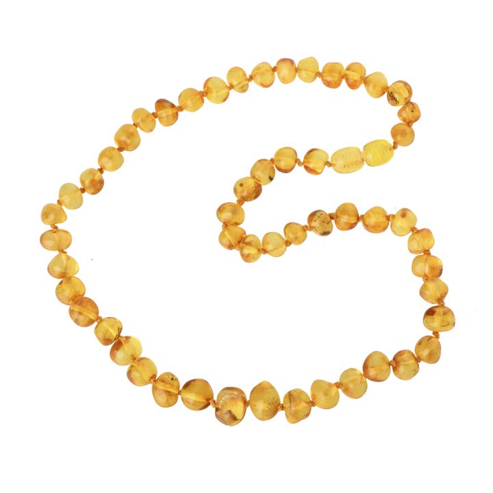 Honey Baroque Polished Amber Beads Necklace for Adult for wholesale by The Natural Amber