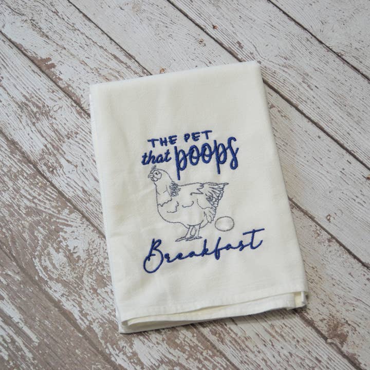 SewMuchMoreStore - Wholesale Tea Towel - Funny Chicken Tea Towel - Embroidered Floursack Towel9
