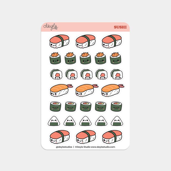 "Sushi" Stickers for wholesale by Dayla Studio