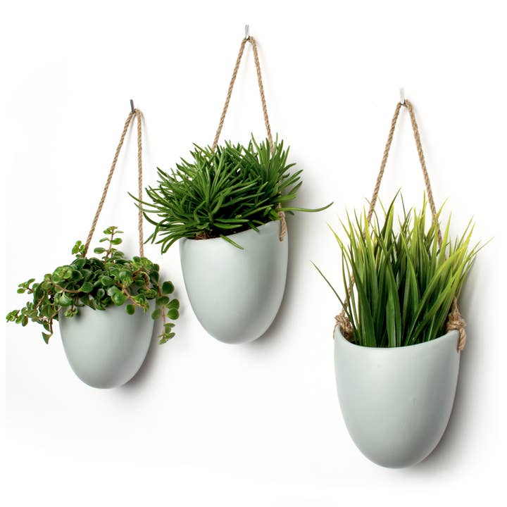 Kazai - Wholesale Hanging Planter - Kazai® wall vases set of 3 white ceramic | shine7