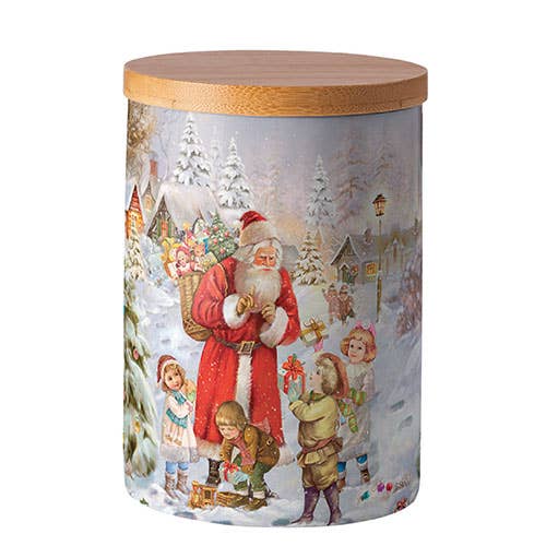 Storage Jar (MEDIUM) - medium Santa bringing presents for wholesale by Elegant Gifts