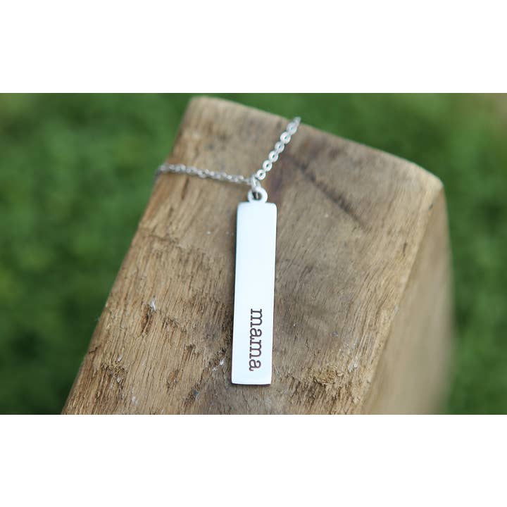 Jennifer Dahl Designs LLC - Wholesale Pendant/Charm Necklace - Mama Engraved Bar Necklace